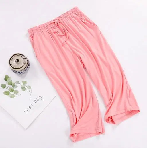 Women's pajamas pant summer cropped trousers modal comfortable home pants sports lounge wear large size sleepwear pant M-3XL