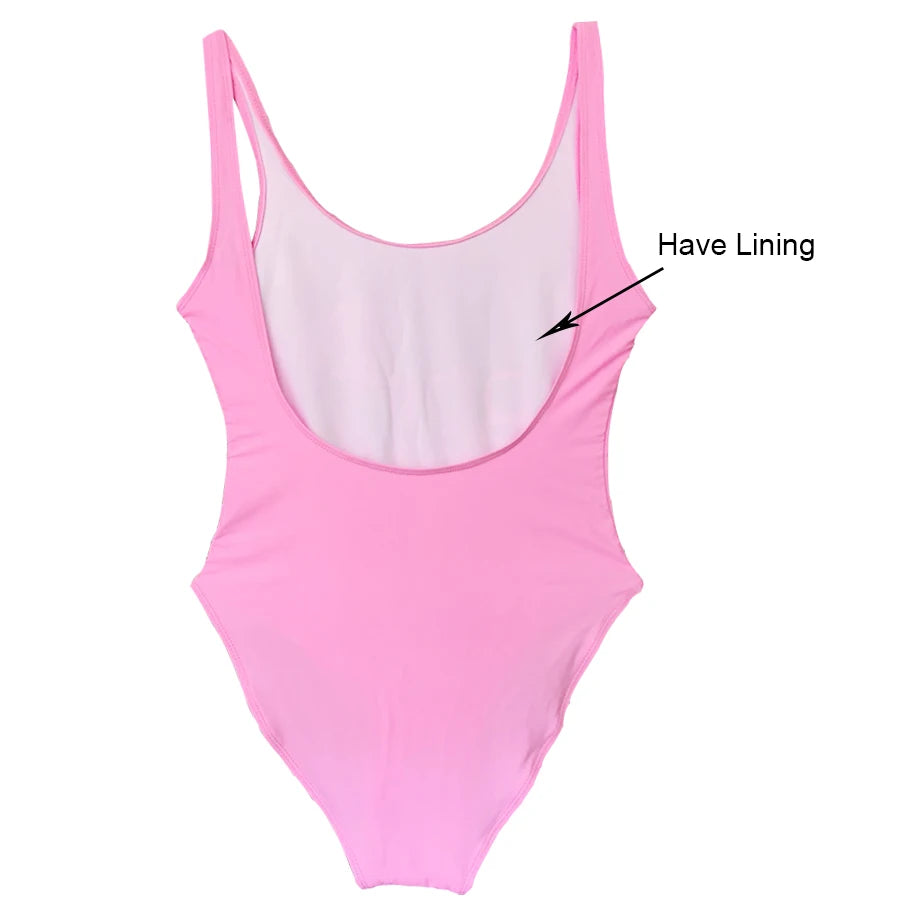 S-3XL MIAMI Letter Women Swimwear One-Piece Swimsuit Bodysuit Sexy Swimwear Solid Plus Size Bathing Suit Wear