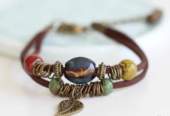 National Wind Restoring Ancient Ways Is The High Temperature Glaze Ceramic Handmade Trinkets Women's Fashion Bracelets #1077