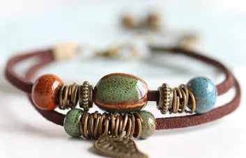 National Wind Restoring Ancient Ways Is The High Temperature Glaze Ceramic Handmade Trinkets Women's Fashion Bracelets #1077