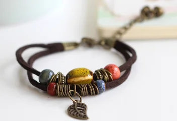 National Wind Restoring Ancient Ways Is The High Temperature Glaze Ceramic Handmade Trinkets Women's Fashion Bracelets #1077