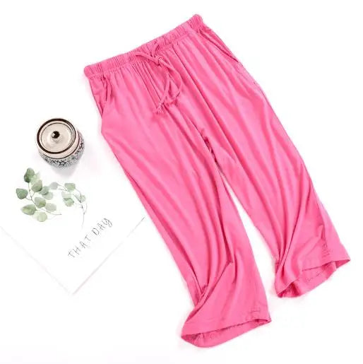Women's pajamas pant summer cropped trousers modal comfortable home pants sports lounge wear large size sleepwear pant M-3XL