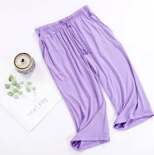 Women's pajamas pant summer cropped trousers modal comfortable home pants sports lounge wear large size sleepwear pant M-3XL