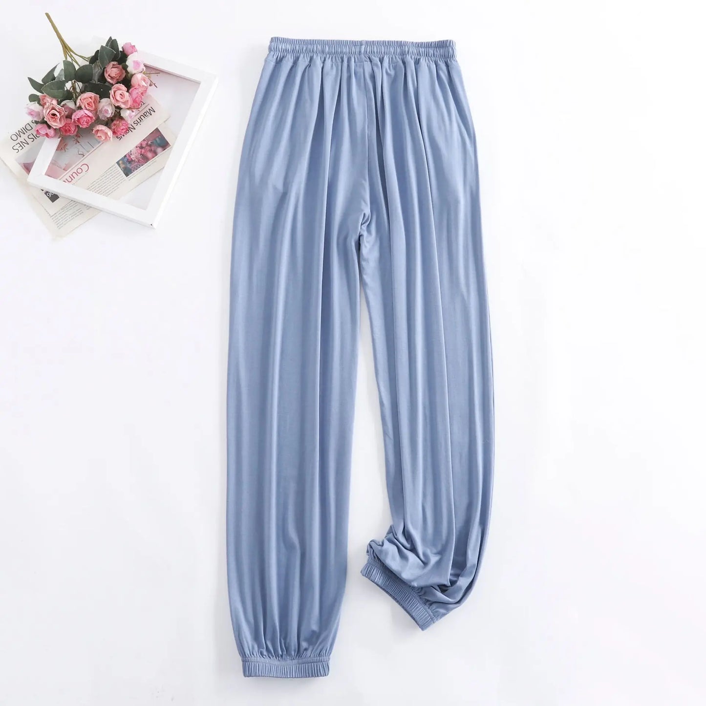 Pantalon Pour Femme New Spring Autumn Soft Modal Women's Pajamas Pant Home Wear Sleep Bottoms Wide Leg Trousers 13 Colors
