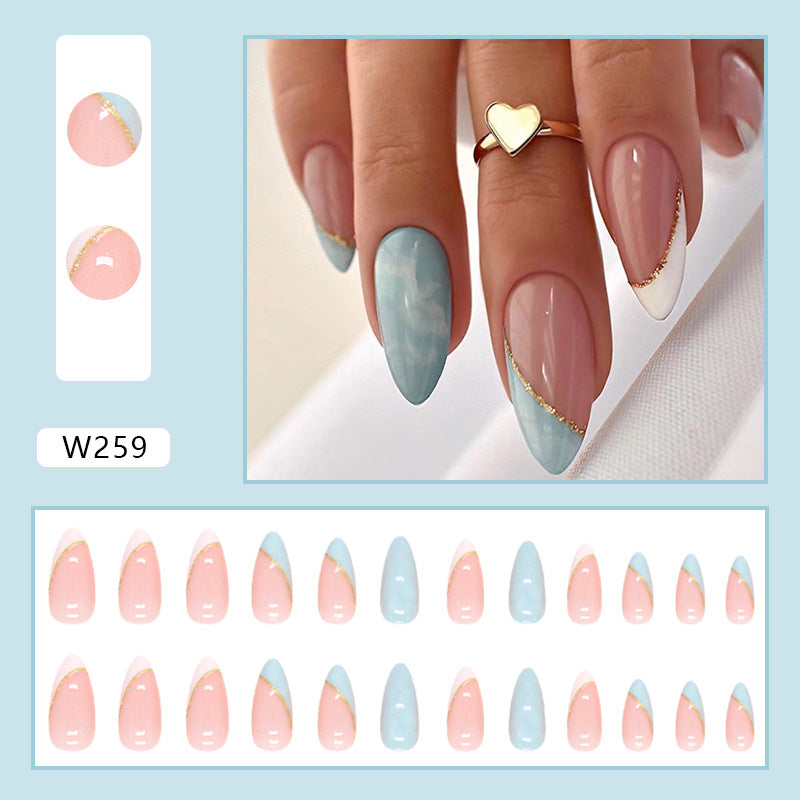 Foreign Trade Elegant White Wear Armor Fashion Ins Style Nail Sticker Fake Nails 24 Pieces Boxed
