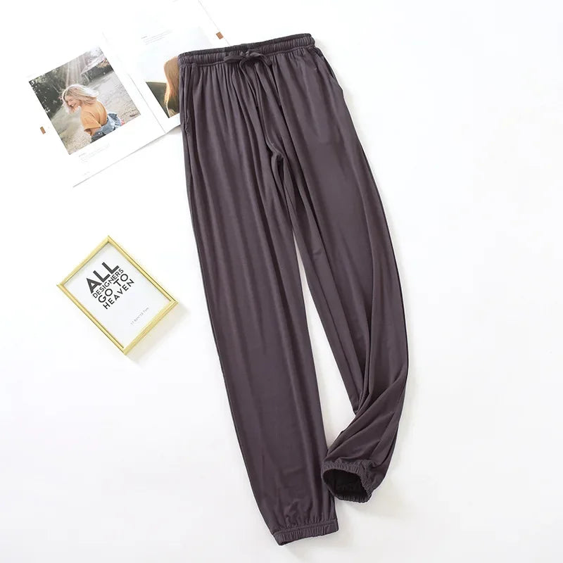 Japanese new style home service ladies pants spring and summer thin modal loose large size solid color home pants women bottoms
