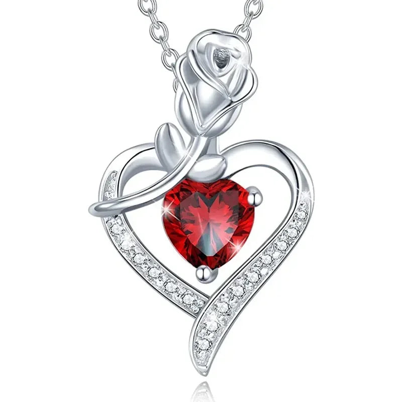 New Mother's Day Women Necklace Love Green Cubic Zirconia Letter "I You" Exquisite Anniversary Gift Mom Fashion Jewelry