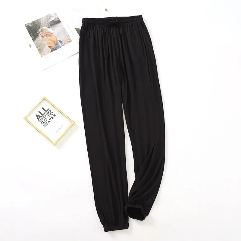 Japanese new style home service ladies pants spring and summer thin modal loose large size solid color home pants women bottoms