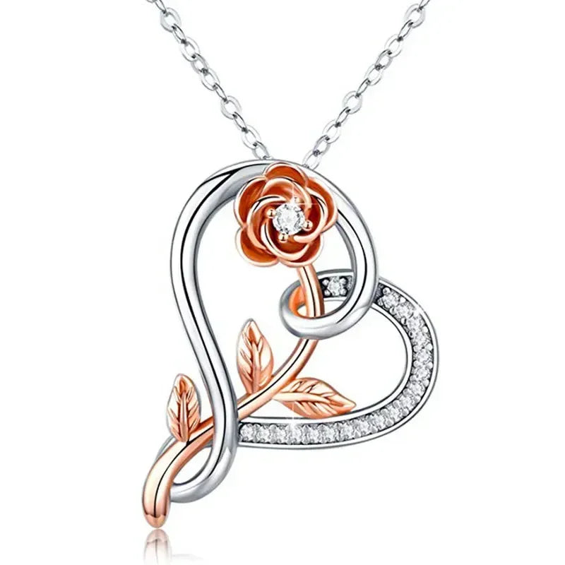 New Mother's Day Women Necklace Love Green Cubic Zirconia Letter "I You" Exquisite Anniversary Gift Mom Fashion Jewelry