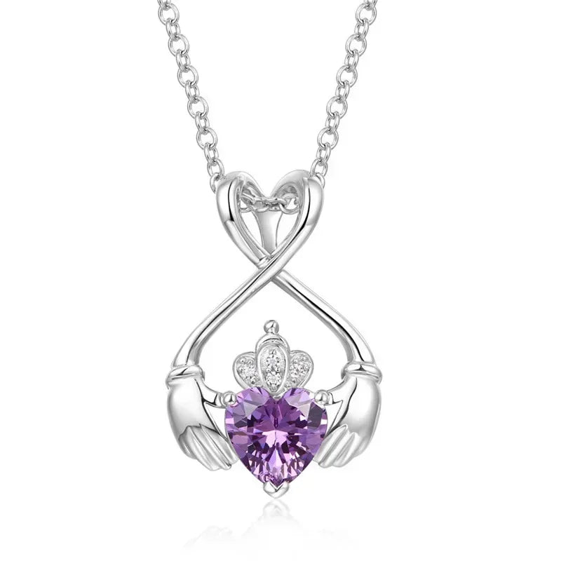New Mother's Day Women Necklace Love Green Cubic Zirconia Letter "I You" Exquisite Anniversary Gift Mom Fashion Jewelry