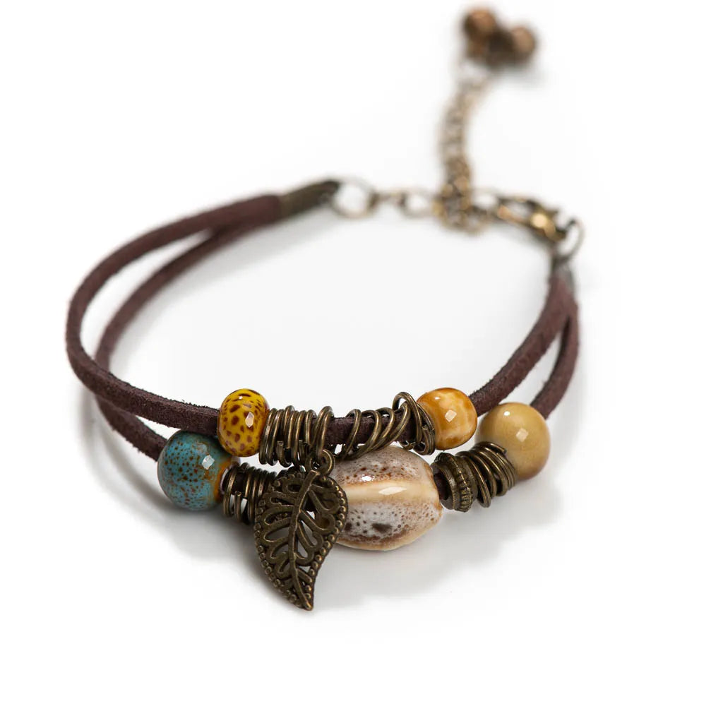 National Wind Restoring Ancient Ways Is The High Temperature Glaze Ceramic Handmade Trinkets Women's Fashion Bracelets #1077