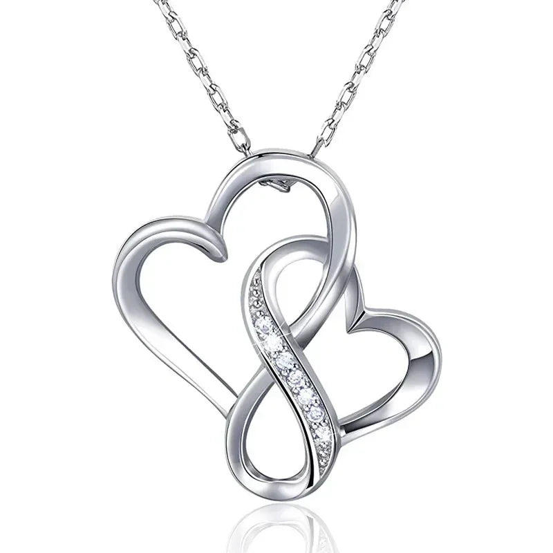 New Mother's Day Women Necklace Love Green Cubic Zirconia Letter "I You" Exquisite Anniversary Gift Mom Fashion Jewelry