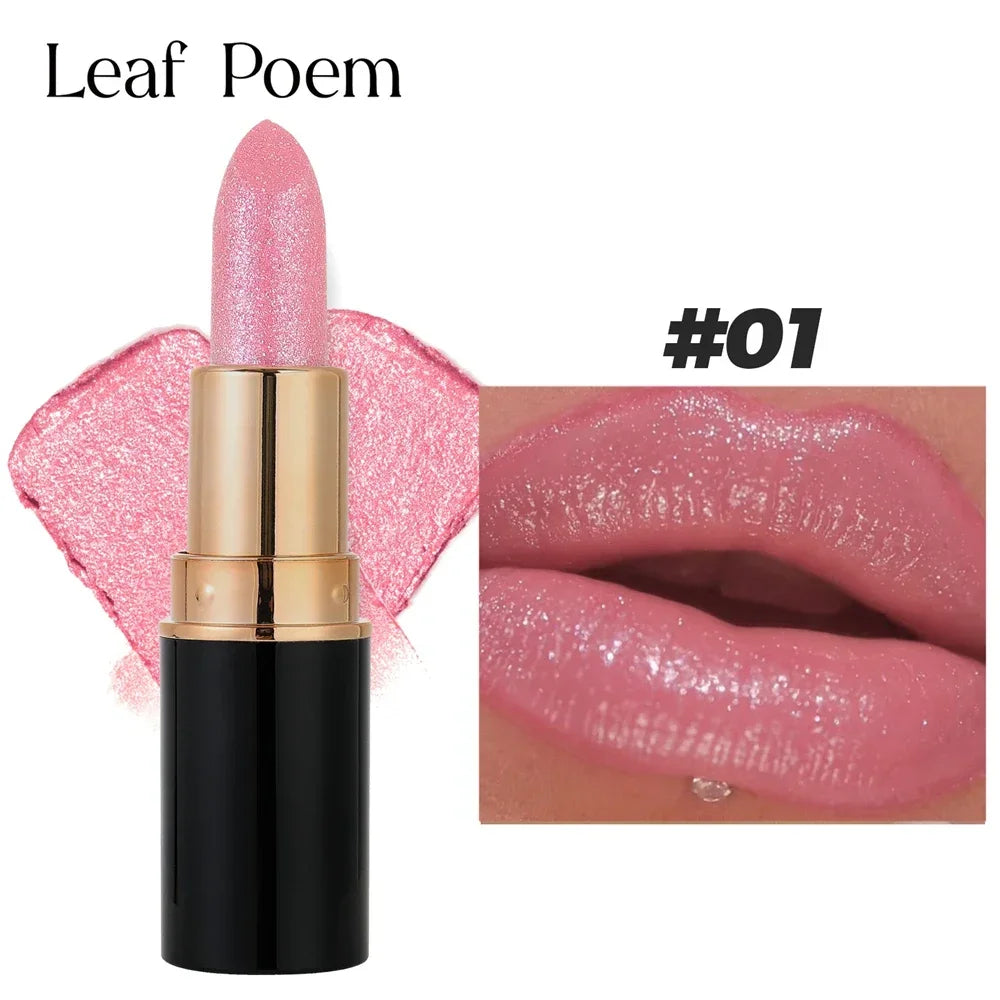 6Colors Glitter Metallic Lipstick Waterproof Long Lasting Diamond Pearlescent Lipstick Sexy Lipgloss Moisturizing Lips Makeup