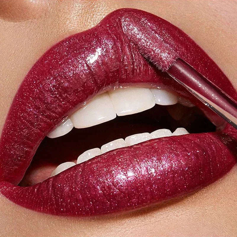 Glitter Diamond Liquid Lipstick Non-stick Cup Non-fading Lip Gloss Moisturizes Pearlescent Lip Glaze Women Sexy Lip Tint Makeup