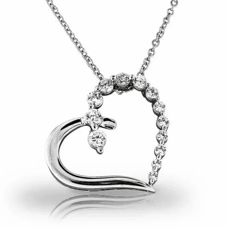 New Mother's Day Women Necklace Love Green Cubic Zirconia Letter "I You" Exquisite Anniversary Gift Mom Fashion Jewelry