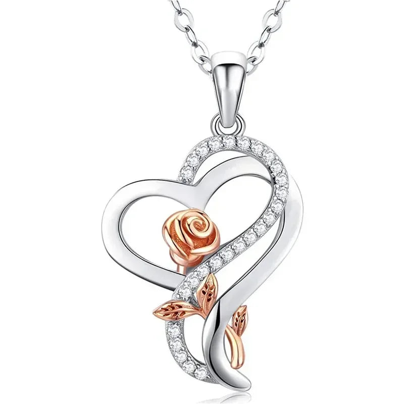 New Mother's Day Women Necklace Love Green Cubic Zirconia Letter "I You" Exquisite Anniversary Gift Mom Fashion Jewelry