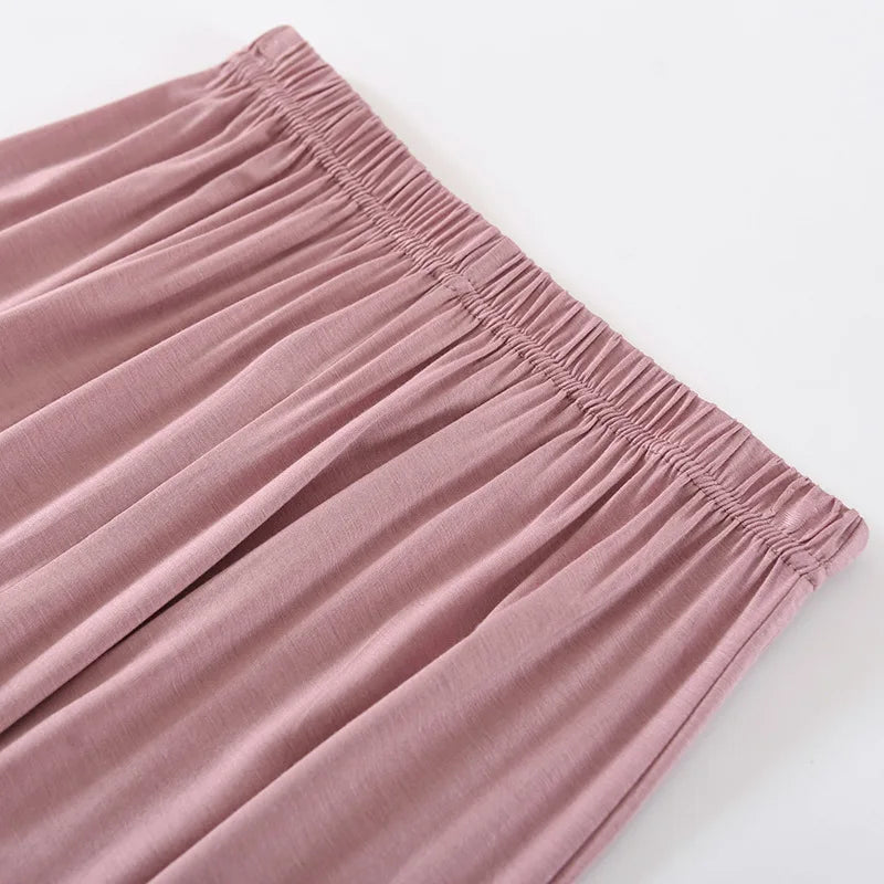 Modal Comfortable Sleep Pants For Womans Spring Summer Pajamas Capri Pant Loose Nightwear 3/4 Length Home Trousers Women