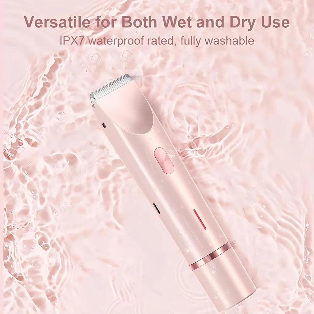Electric Razors for Women 2in1 Bikini Trimmer Facial Mustache Shavers for Ladies Body Underarms Legs Portable Painless Epilator