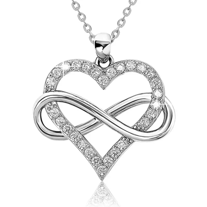 New Mother's Day Women Necklace Love Green Cubic Zirconia Letter "I You" Exquisite Anniversary Gift Mom Fashion Jewelry
