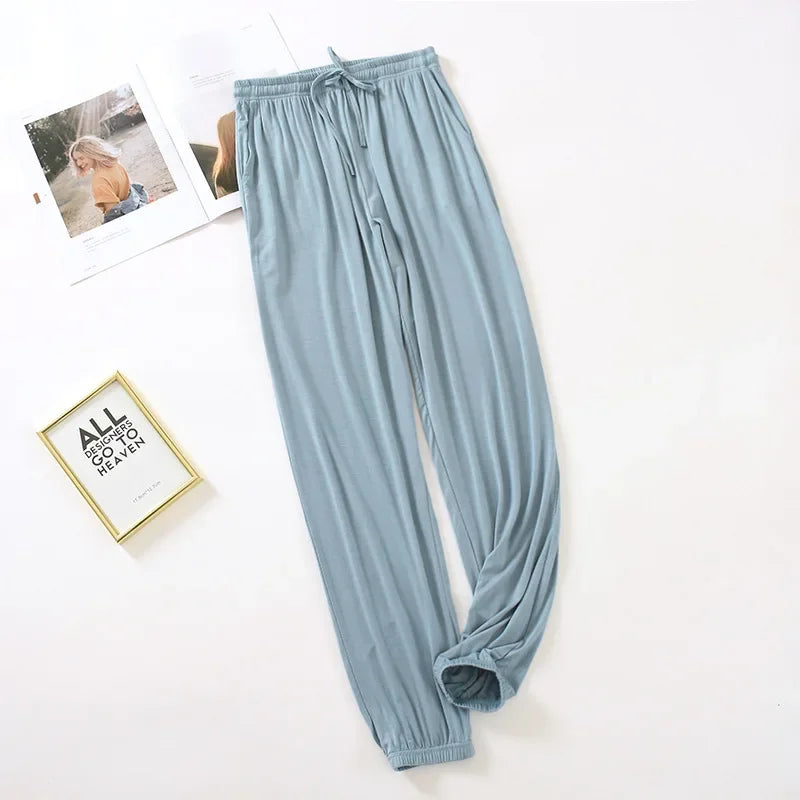 Japanese new style home service ladies pants spring and summer thin modal loose large size solid color home pants women bottoms
