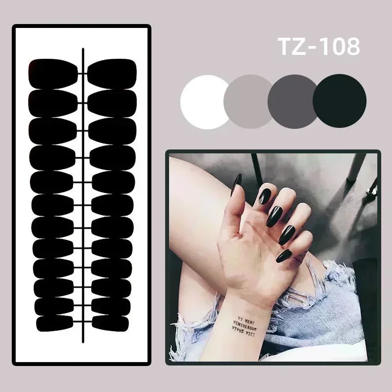 24Pcs Solid Color Wine Red Design Fake Nail Short Square Press on False Nails Simple Detachable Finished Full Cover Nail Tips