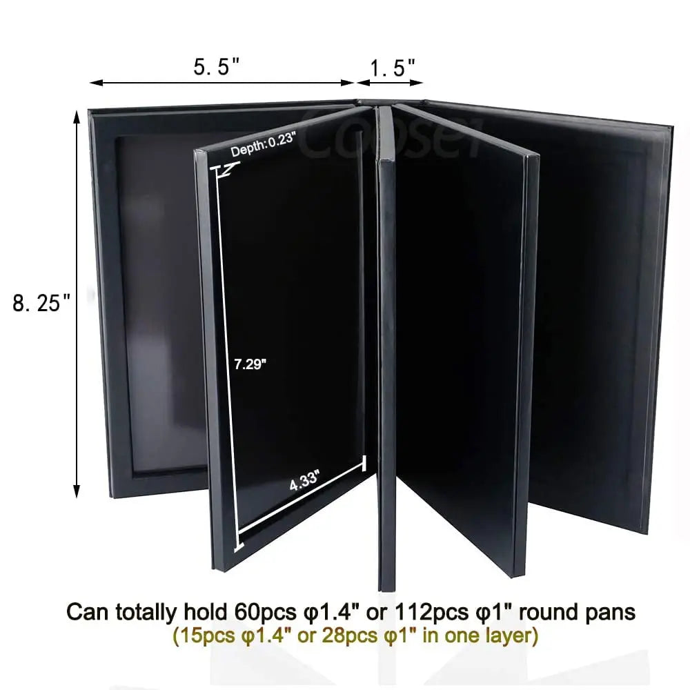 Book Shaped New Extra Large Magnetic Eyeshadow Pallete 3/4 Layers EMPTY Big Makeup Palette Storage Box 60pcs 36mm Shadows