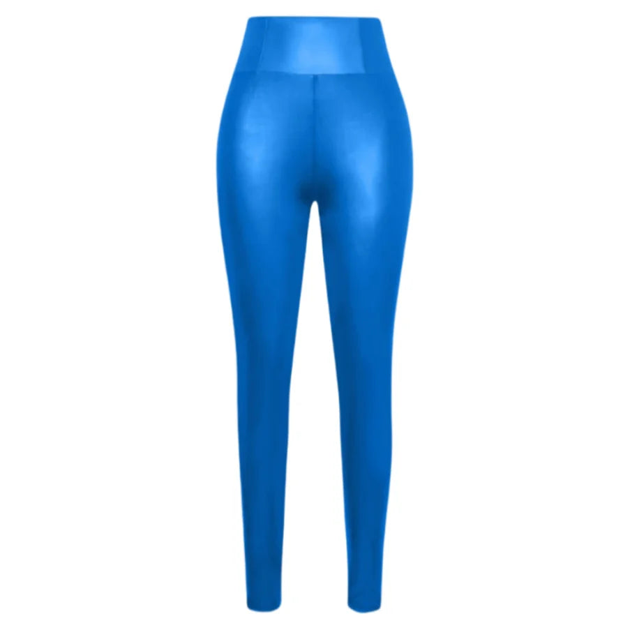 Women's Leather Tight-Fitting Pants High Waisted Sexy Elastic Hip Lift Pants Daily Casual Legging Trousers for Yoga Daily