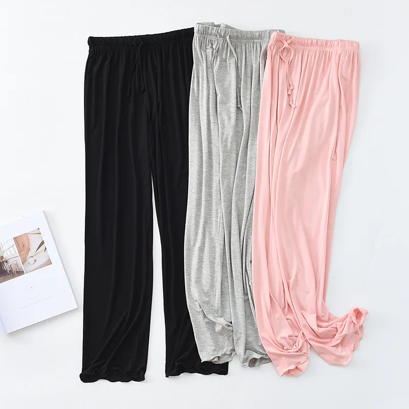 Hot Sale Multiple Colour Summer Women's Home Pants Lounge wear Homewear Pajama Pant Spring Autumn Modal Loose Pyjama Trousers