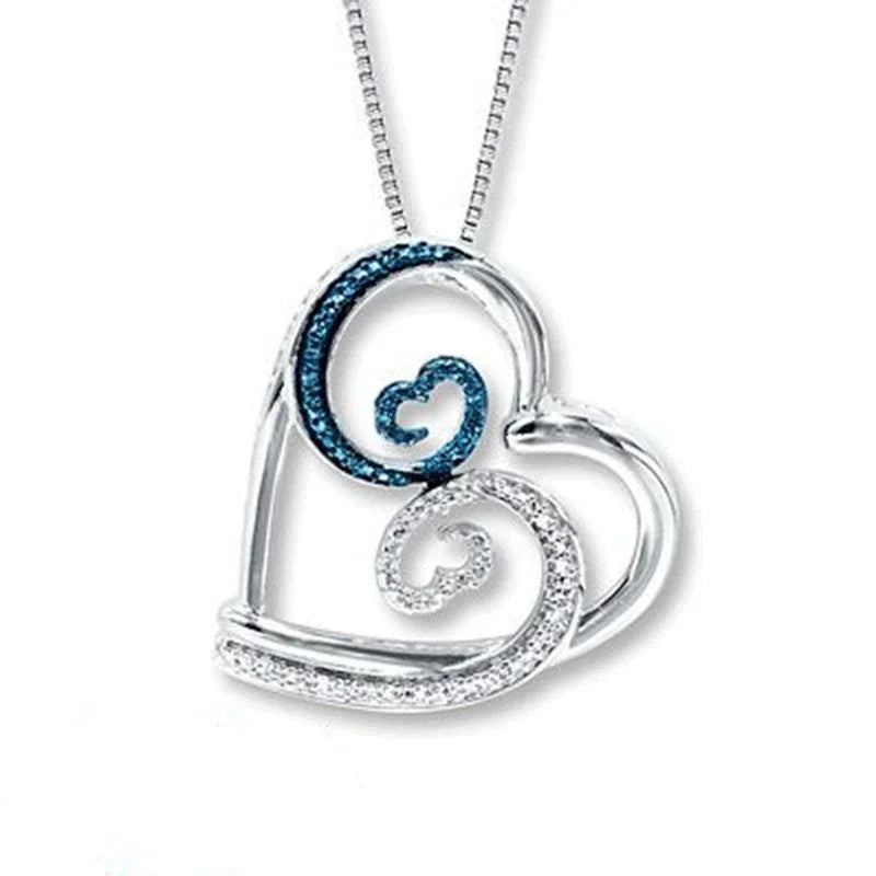 New Mother's Day Women Necklace Love Green Cubic Zirconia Letter "I You" Exquisite Anniversary Gift Mom Fashion Jewelry
