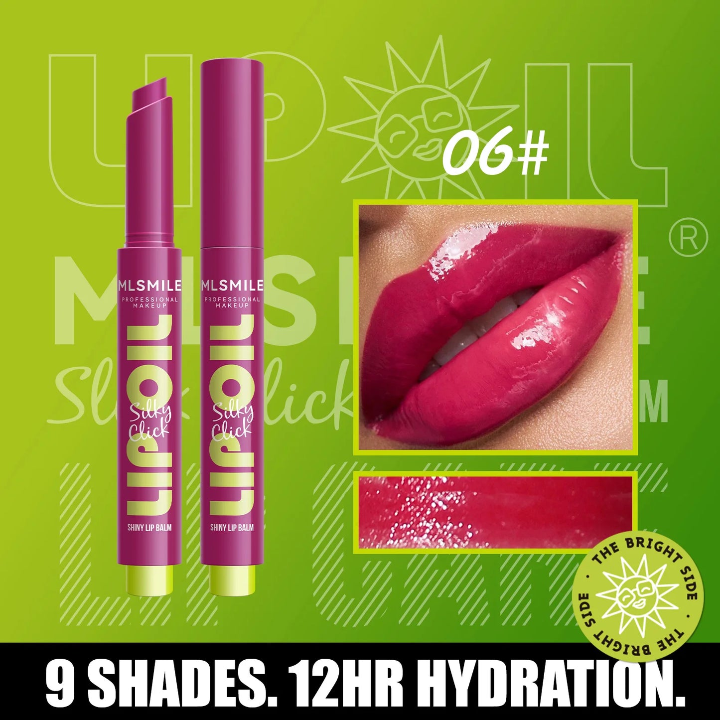 MLSMILE multi-color Silky Click Lip Care Hydrating Lip Gloss with Radiant Mirror HIGH-Shine, Effortless Press Long-Lasting SEXY