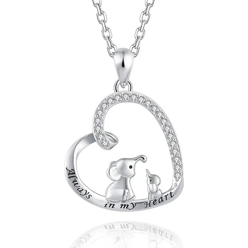 New Mother's Day Women Necklace Love Green Cubic Zirconia Letter "I You" Exquisite Anniversary Gift Mom Fashion Jewelry