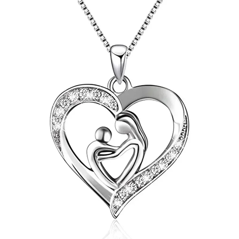 New Mother's Day Women Necklace Love Green Cubic Zirconia Letter "I You" Exquisite Anniversary Gift Mom Fashion Jewelry
