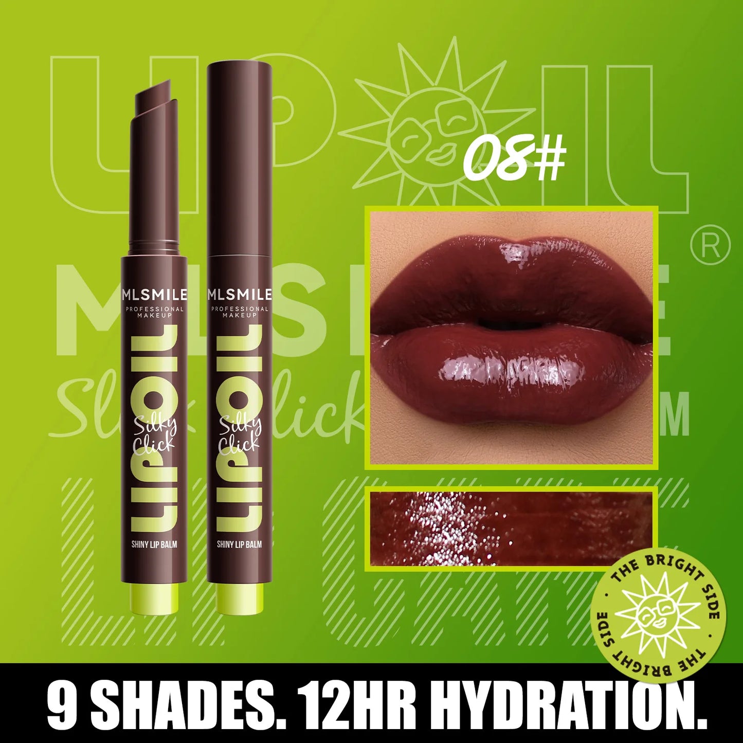 multicolor Silky Click Lip Care Hydrating Solid Lip Gloss with Radiant Mirror Shine, Effortless Press Long-Lasting
