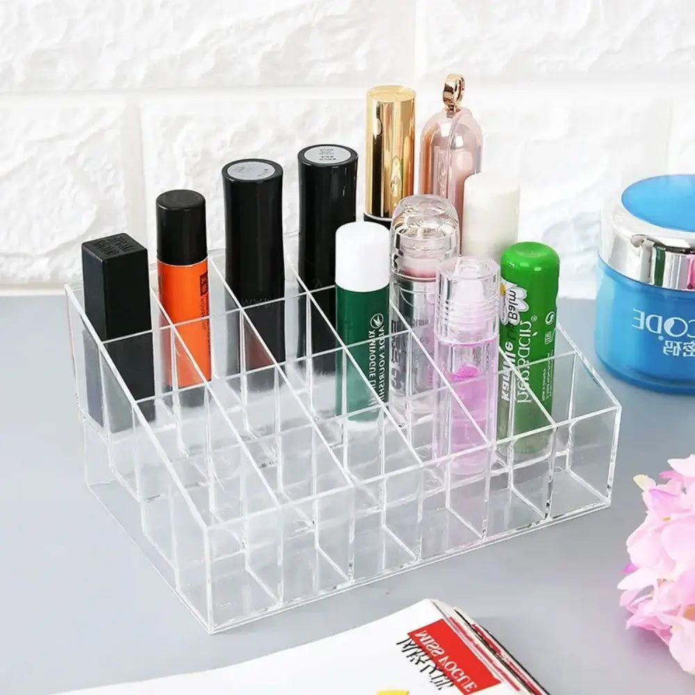 24 Grid Lipstick Holder Acrylic Cosmetics Storage Box Can Store And Sort Lipstick Nail Polish And Jewelry Display Rack