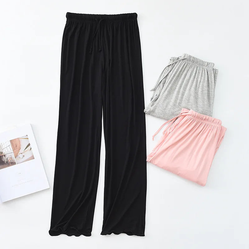 Hot Sale Multiple Colour Summer Women's Home Pants Lounge wear Homewear Pajama Pant Spring Autumn Modal Loose Pyjama Trousers