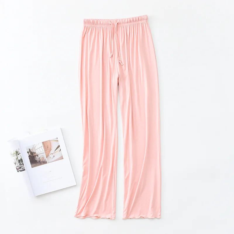 Hot Sale Multiple Colour Summer Women's Home Pants Lounge wear Homewear Pajama Pant Spring Autumn Modal Loose Pyjama Trousers