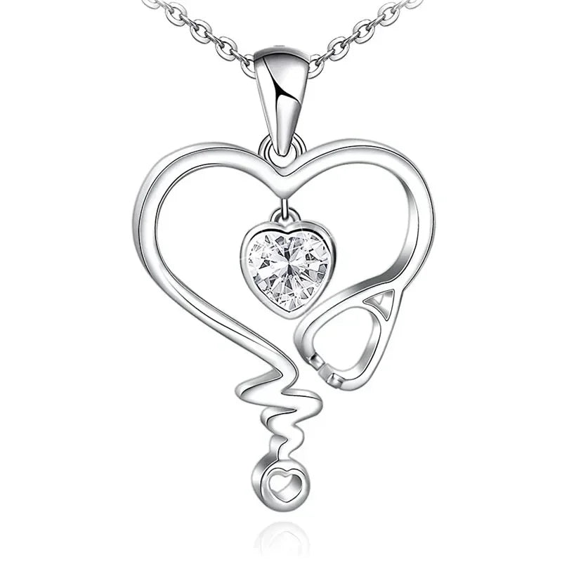New Mother's Day Women Necklace Love Green Cubic Zirconia Letter "I You" Exquisite Anniversary Gift Mom Fashion Jewelry