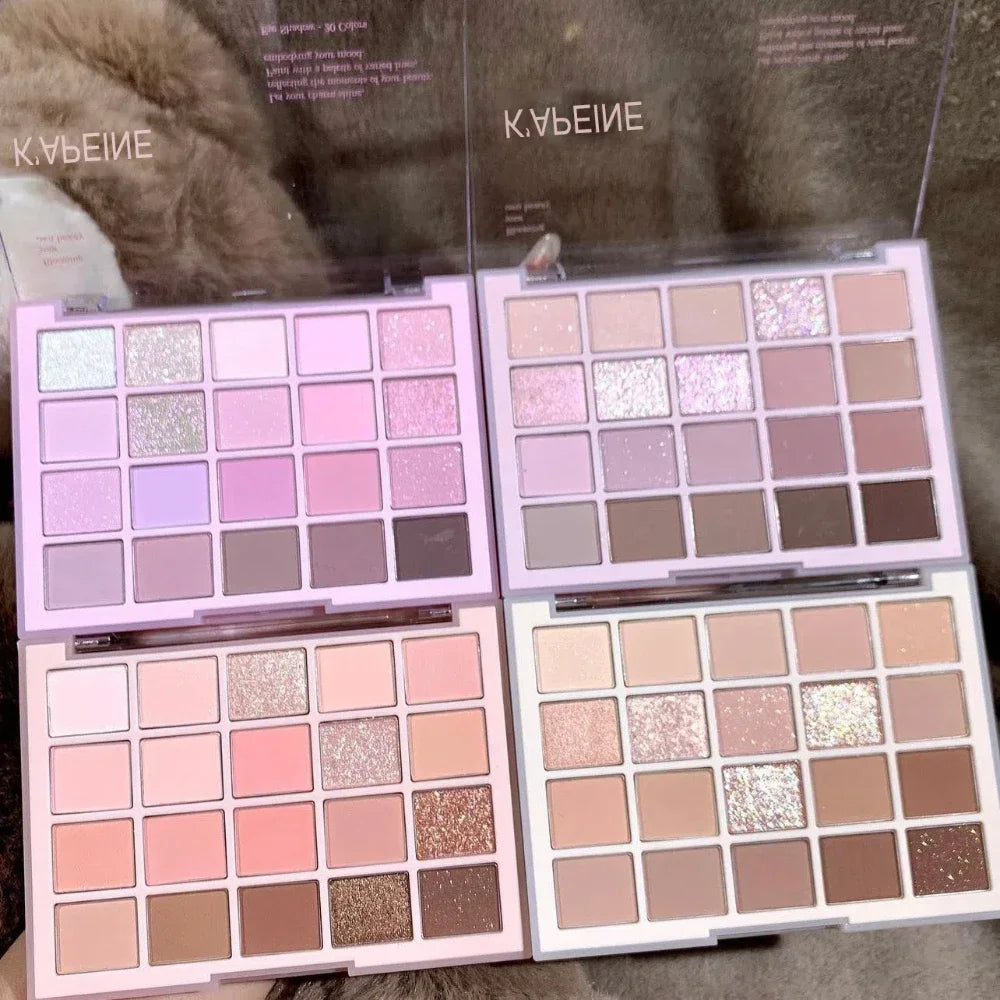 20 Colors Low Saturation Korean Eyeshadow Palette Purple Matte Pearlescent Long Lasting Waterproof Glitter Eye Shadow Eye Makeup