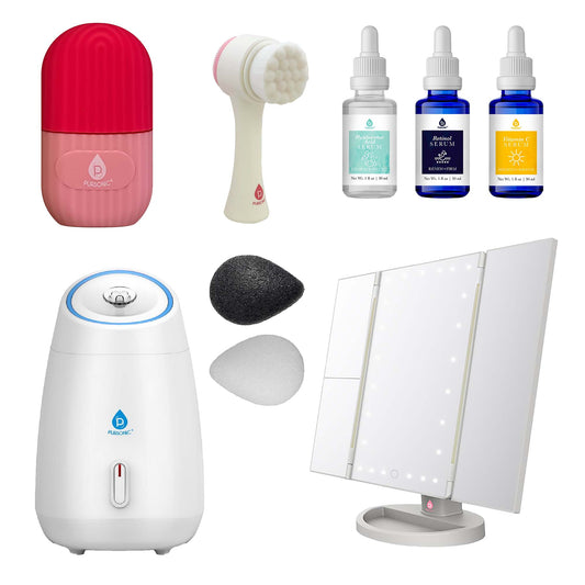 Ultimate Skincare & Beauty Bundle – Pursonic Facial Steamer, Tri-Fold Vanity Mirror, Anti-Aging Serum Set & More!