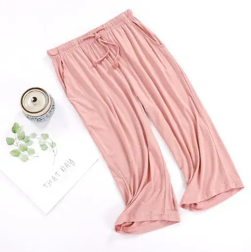 Women's pajamas pant summer cropped trousers modal comfortable home pants sports lounge wear large size sleepwear pant M-3XL