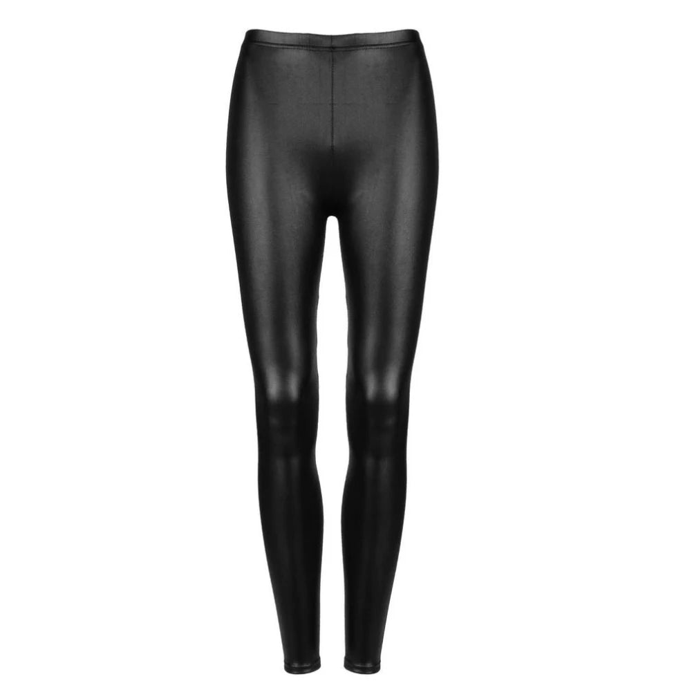 S- 3XL Plus Size Women Faux Leather Stretch Leggings Skinny Pencil Pant Slim Tight Trouser Sexy Punk Streetwear Female Long Pant