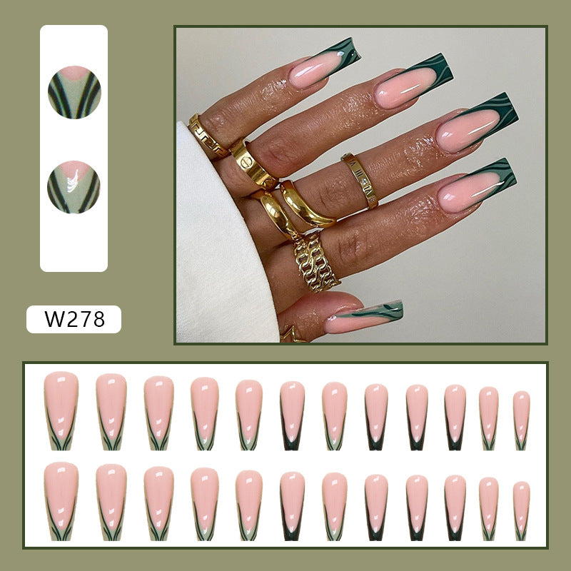 Foreign Trade Elegant White Wear Armor Fashion Ins Style Nail Sticker Fake Nails 24 Pieces Boxed