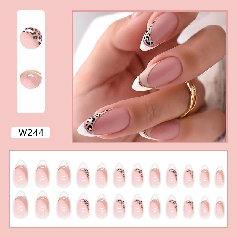 Foreign Trade Elegant White Wear Armor Fashion Ins Style Nail Sticker Fake Nails 24 Pieces Boxed