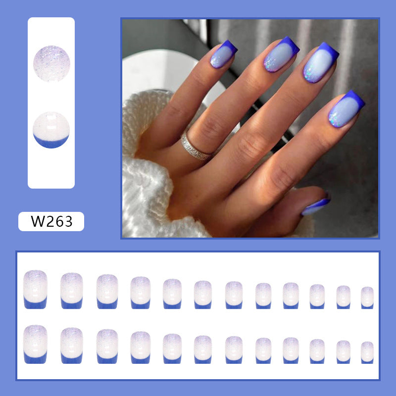 Foreign Trade Elegant White Wear Armor Fashion Ins Style Nail Sticker Fake Nails 24 Pieces Boxed