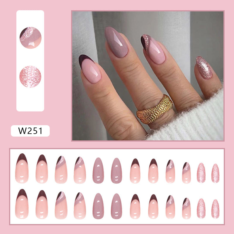 Foreign Trade Elegant White Wear Armor Fashion Ins Style Nail Sticker Fake Nails 24 Pieces Boxed