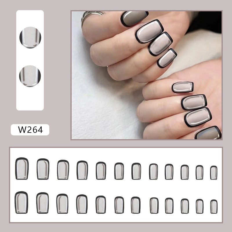 Foreign Trade Elegant White Wear Armor Fashion Ins Style Nail Sticker Fake Nails 24 Pieces Boxed