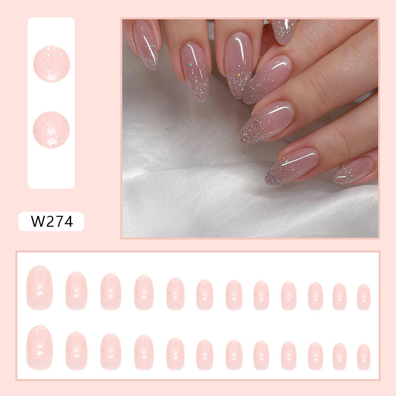 Foreign Trade Elegant White Wear Armor Fashion Ins Style Nail Sticker Fake Nails 24 Pieces Boxed