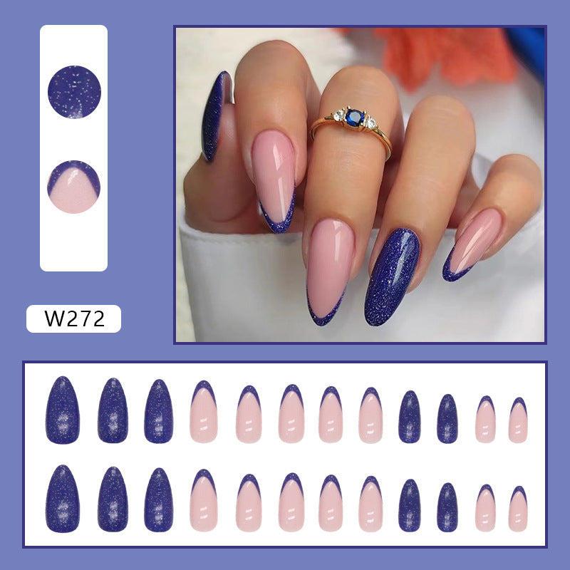 Foreign Trade Elegant White Wear Armor Fashion Ins Style Nail Sticker Fake Nails 24 Pieces Boxed