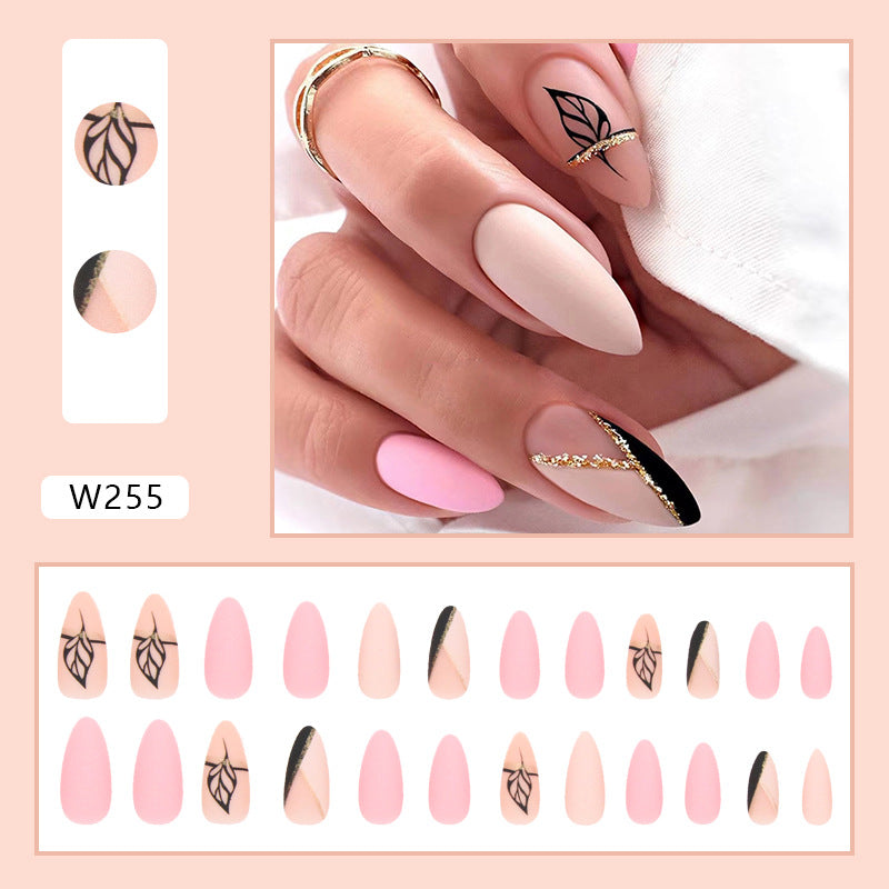 Foreign Trade Elegant White Wear Armor Fashion Ins Style Nail Sticker Fake Nails 24 Pieces Boxed