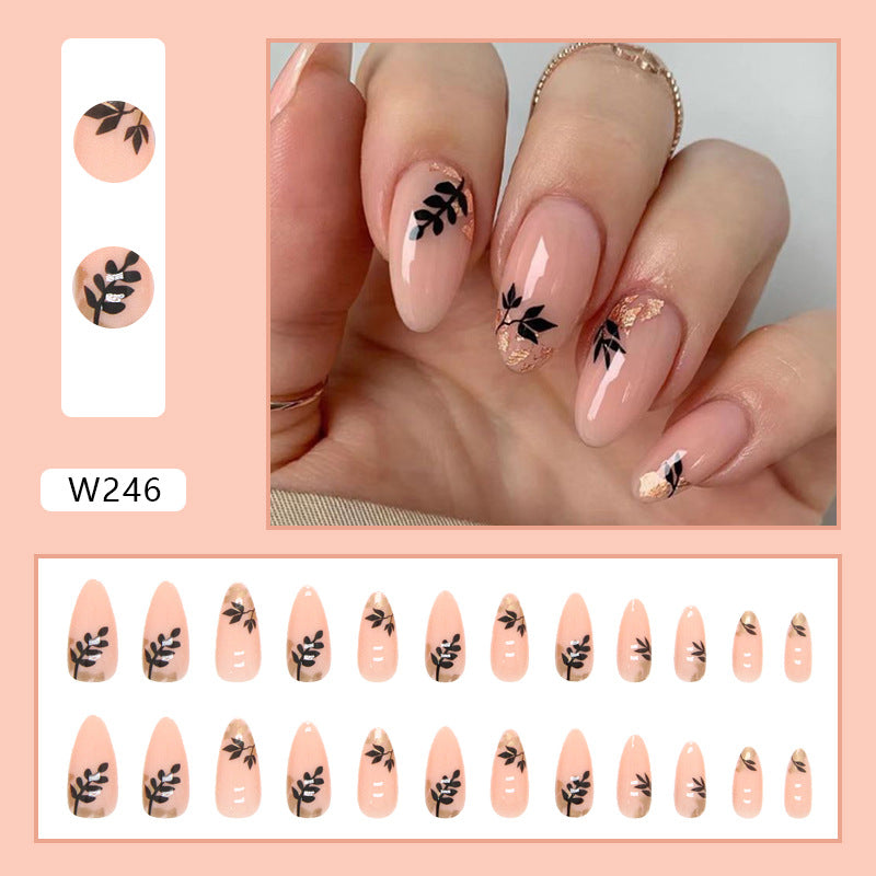 Foreign Trade Elegant White Wear Armor Fashion Ins Style Nail Sticker Fake Nails 24 Pieces Boxed